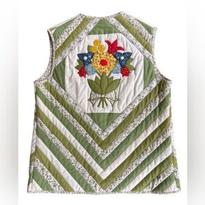 Vintage Handmade Patchwork Quilted Vest - In Like New Condition!